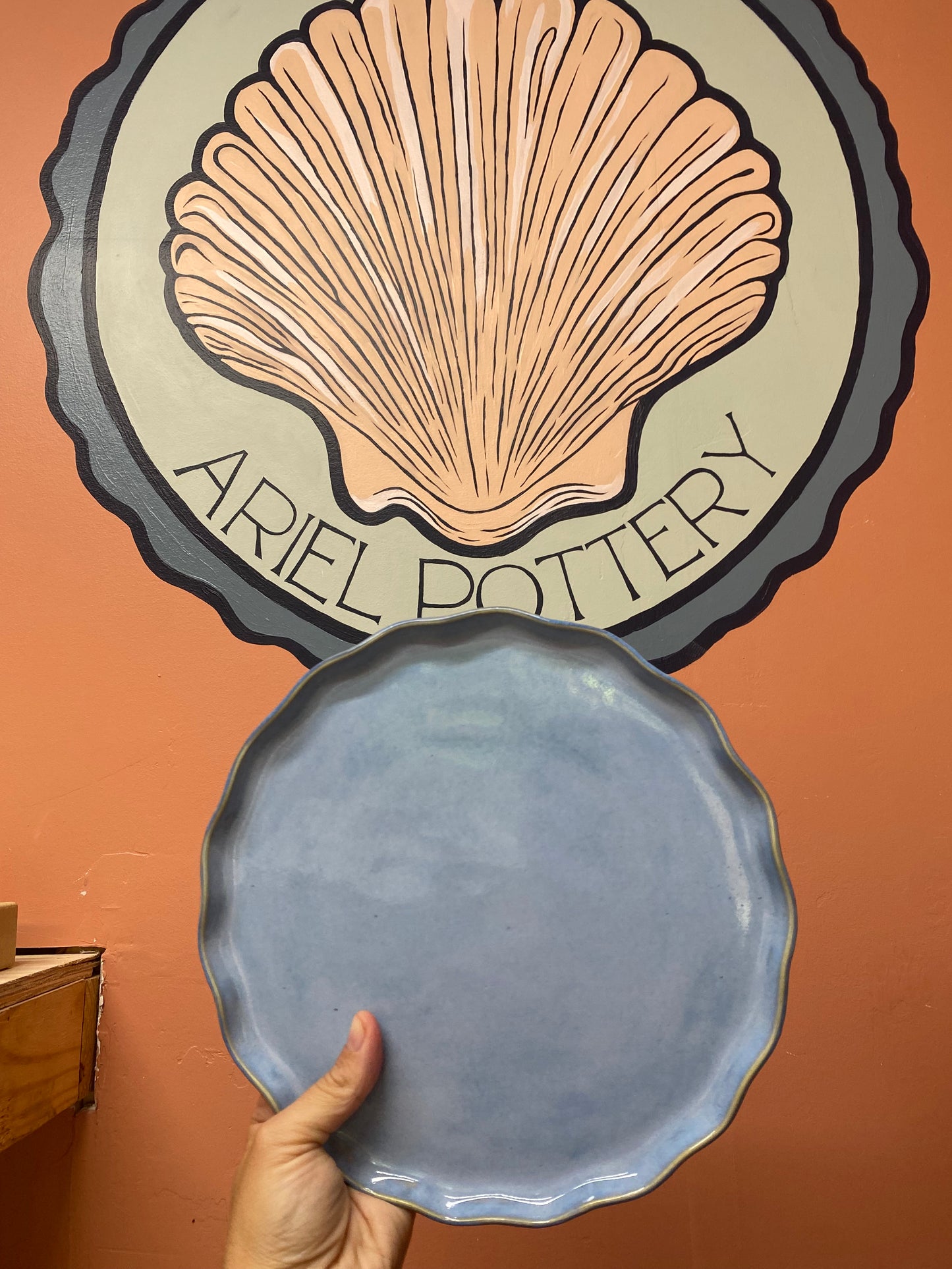 Plate with Scalloped Edge in Morning Glory