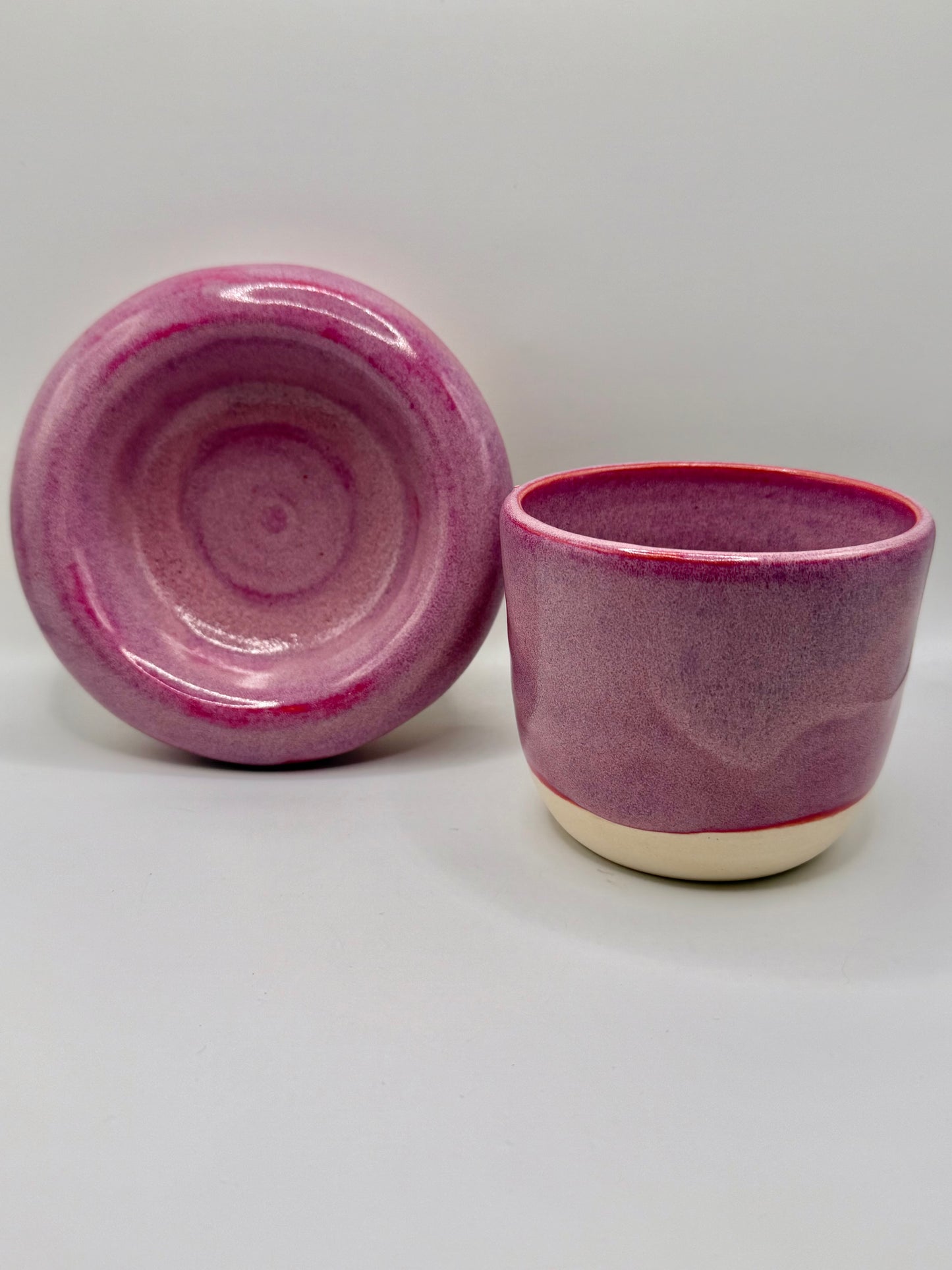 Bubble Cup and Saucer Set in Mulberry Float