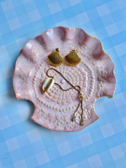 Shell Dish/ Spoonrest in Soft Pink