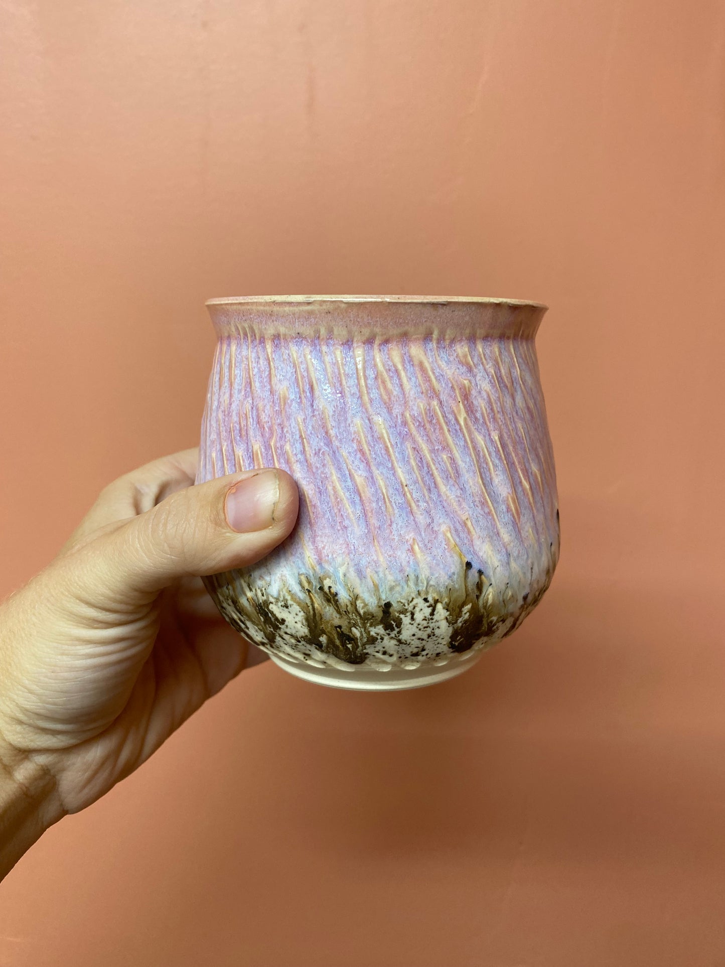 Carved Cup in Soft Red Speckle