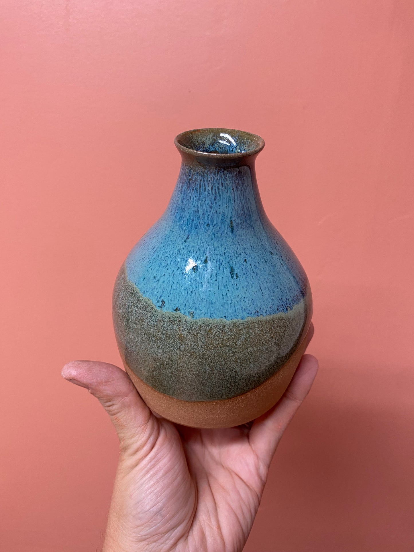 Bud Vase in Blue Green