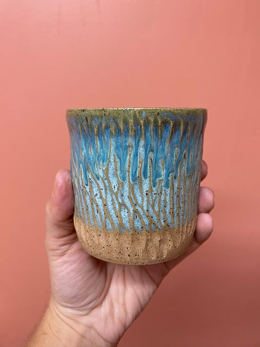 Carved Cup in Sea Green