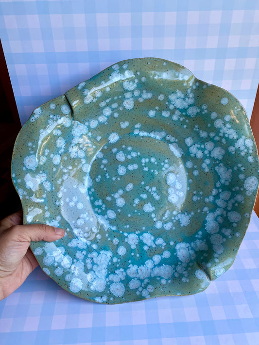 Large Bowl/ Platter in Celadon Bloom