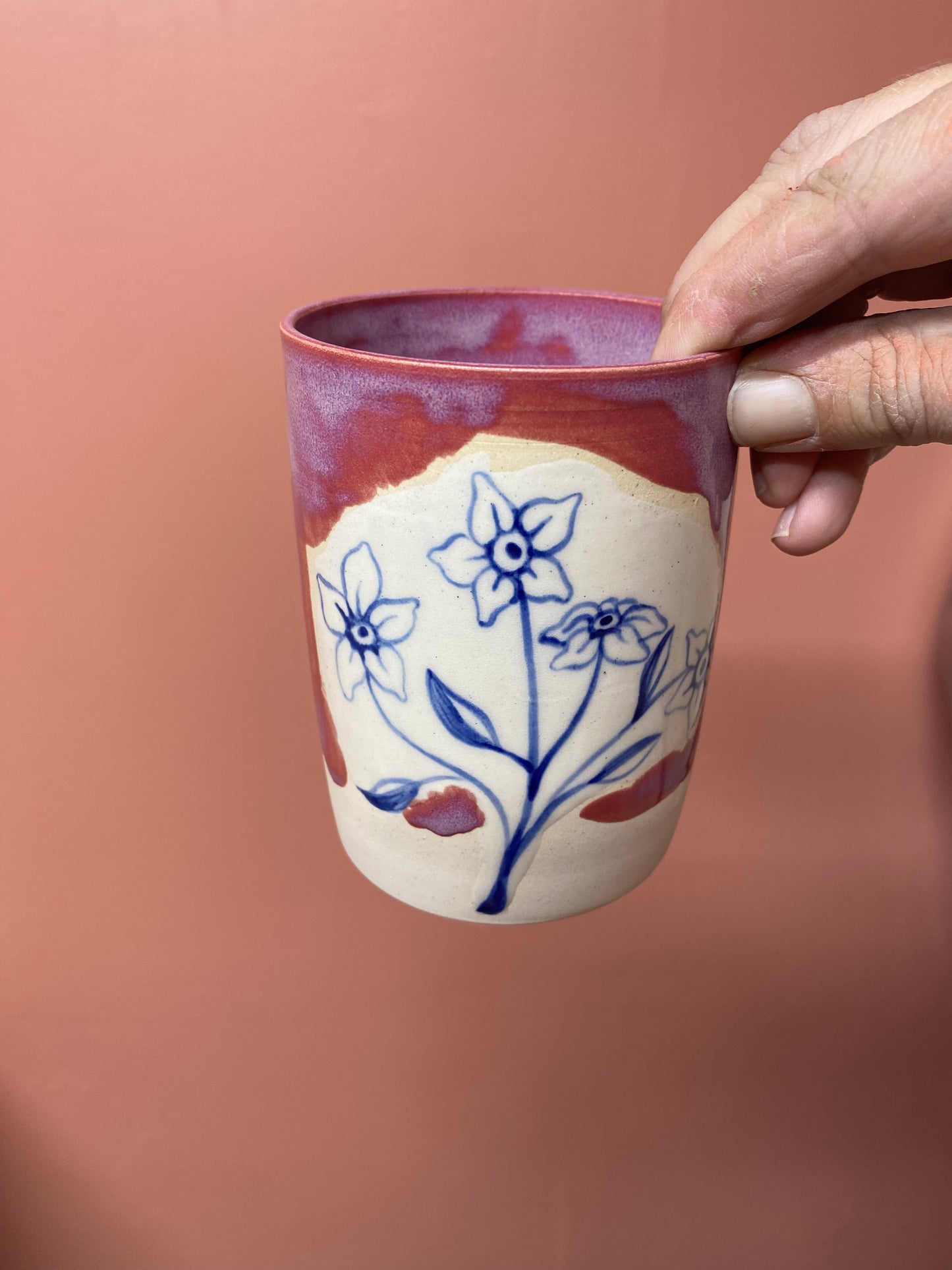 Blue flower and Eye Tumbler