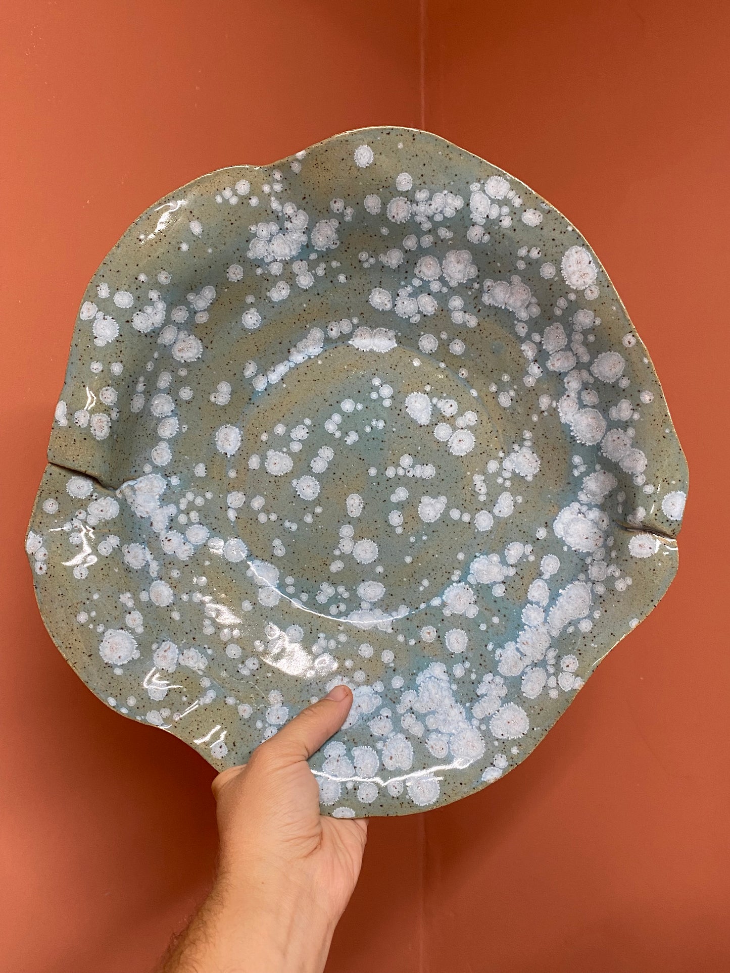 Large Bowl/ Platter in Celadon Bloom